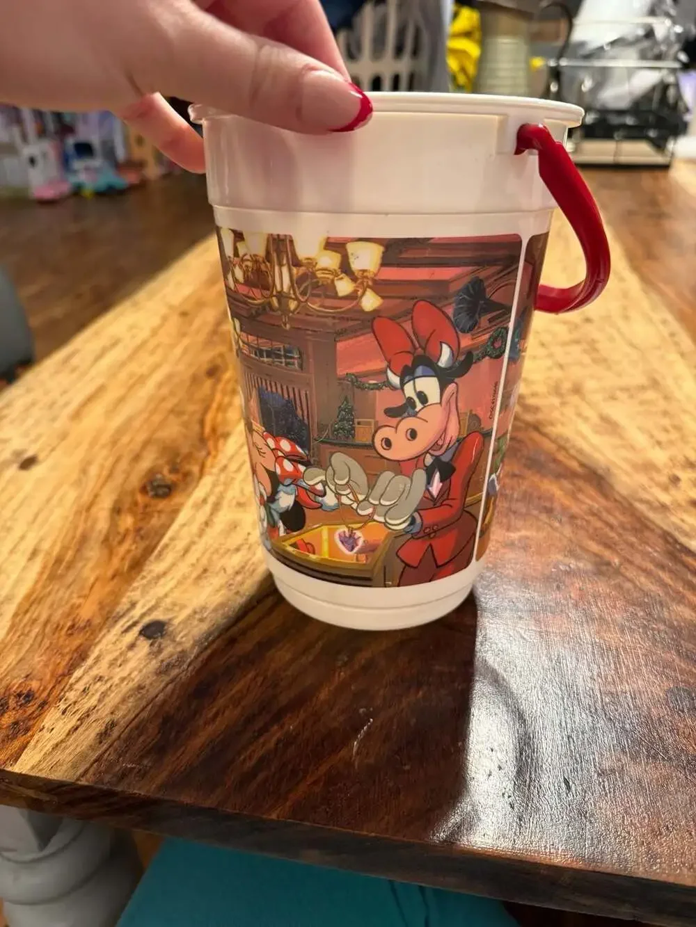 Vintage 1992-1993 Disney Parks Happy Holidays Popcorn Bucket Mickey & Friends